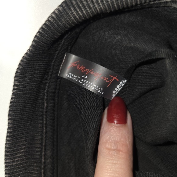 Free People FP Movement Romper Size Small Hot Shot Tee Washed Black Oversized - Picture 8 of 13